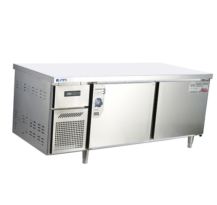 110V/60HZ 상업용 주방 냉장고용 스테인레스 스틸 2도어 카운터 쿨러
