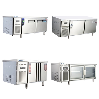R600a/R290a 스테인리스 스틸 304/201 레스토랑 부엌용 샌드위치 준비 테이블 냉장고